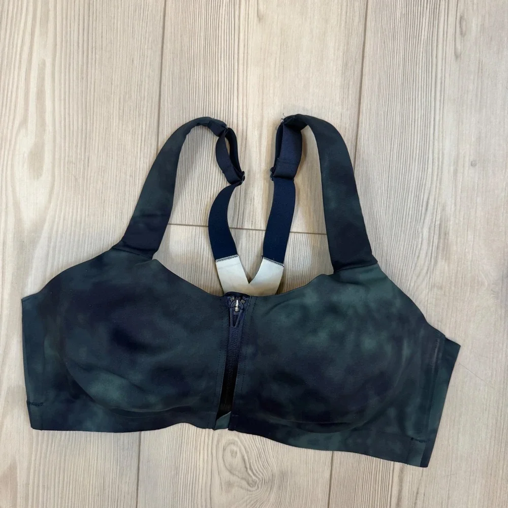 Victorias Secret Knockout Front Close Sport‎ Bra 38D Blue Tie Dye High Impact